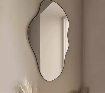 Modern Metal Wall-Mounted Dressing Mirror for Living Room