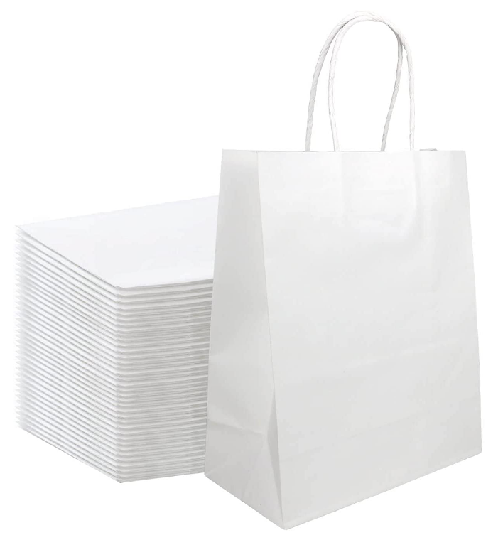 White Bulk Kraft Paper Bag with Handles