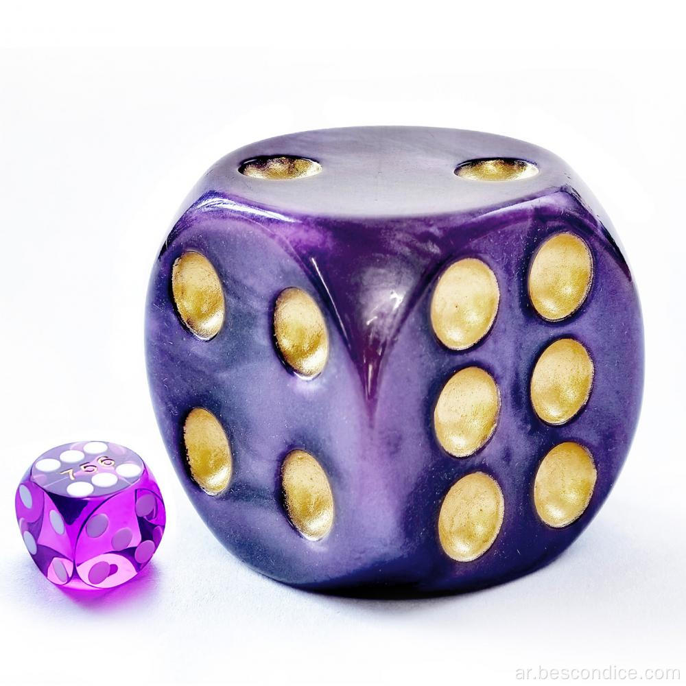 الصلبة الاكريليك 40mm Jumbo DND DICE 6 من جانب نقاط ، لؤلؤة كبيرة وحجر القمر النرد D6 الملون ، لعب كبير الحفل الزهر الزهر