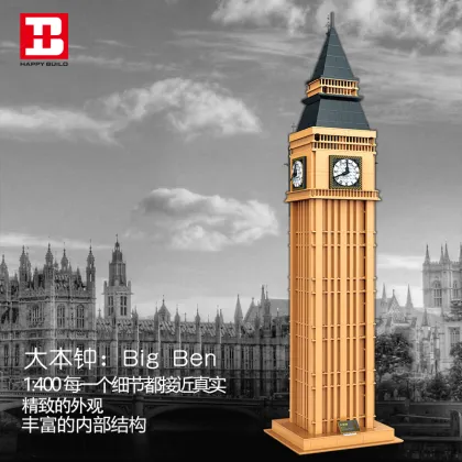 Hot Selling London Big Ben Clock Tower Building Blocks for Kids Education Toy