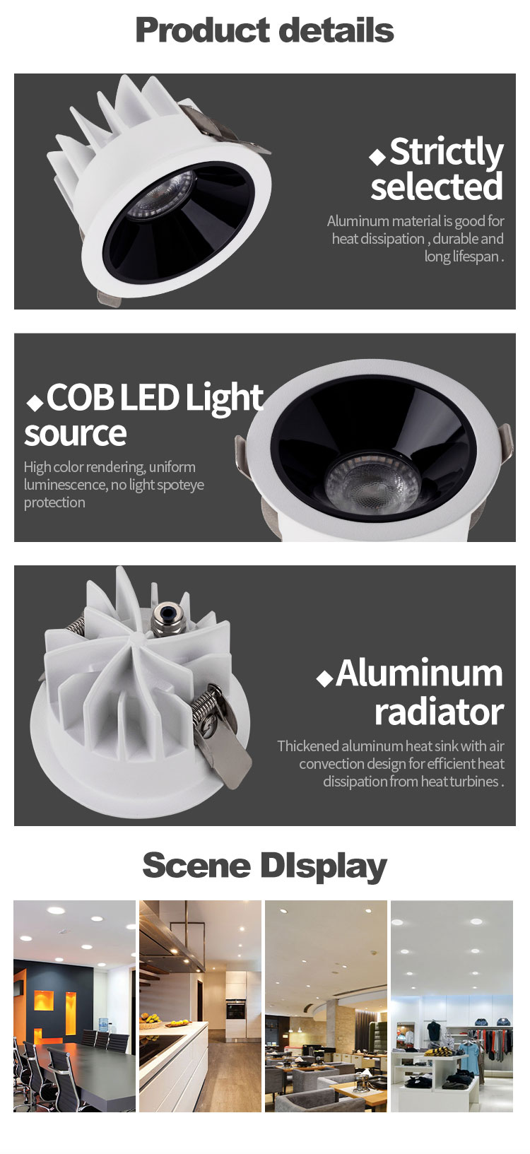 aluminum led downlight for synno lighting