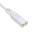 White Color IEC320 C7 to C8 extension cords,C8-C7 IEC Jumper cable,IEC male to female 2PIN power line,4m&5m,H03VV-F 2*0.75MM