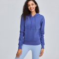 Azul casual casual de manga larga sudadera con capucha deportiva