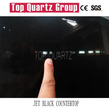 Jet black quartz stone countertop