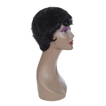 wholesale top quality wigs 100% human hair vendors curly human hair wig 27PCS short pixie cut wig human hair