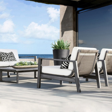 Outdoor Aluminium Rattan Sofa Set for Hotel Garden and Villa Lounges