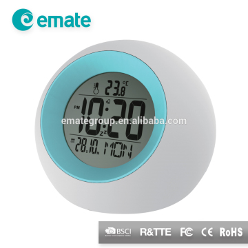 global alarm clock with calendar and thermometer digital display