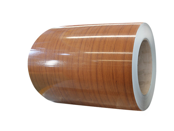 Acero de grano de madera laminado con película de PVC