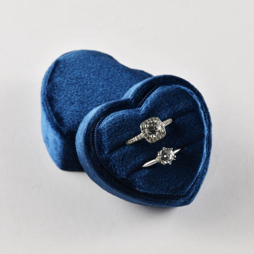 velvet Heart shape fashion wedding ring packing box