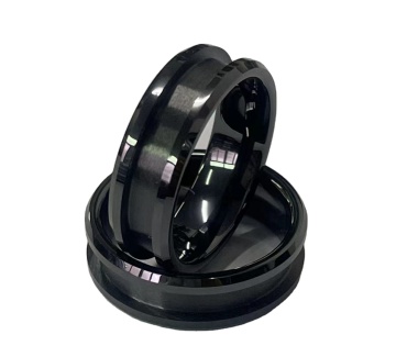 En blanco de anillo de cerámica de cerámica blanca blanca al por mayor y configuraciones de piedras preciosas de 6 mm de 8 mm.