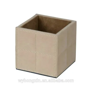 PU leather brush pot/pen container