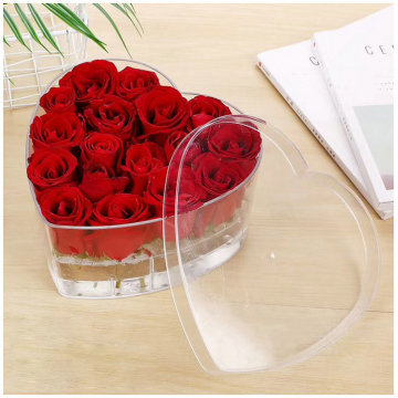 Heart Shape Acrylic Rose Flower Display Box