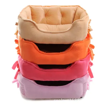 Multi-Function Pet Accessories: Candy Color Footprints Dog Nest, Cat Cushion, and Kennel Pad