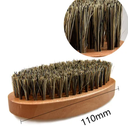 Oval boar bristle beard brush
