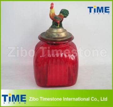 Big Colored Wide Mouth Glass Storage Jar