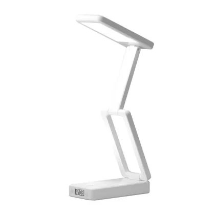 Rechargeable Folding Desk Lamp, Clock Reading Desk Lamp