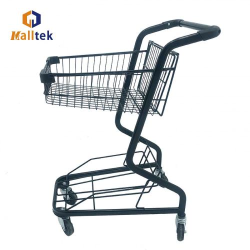 2 Layer Supermarket Shopping Basket Trolley