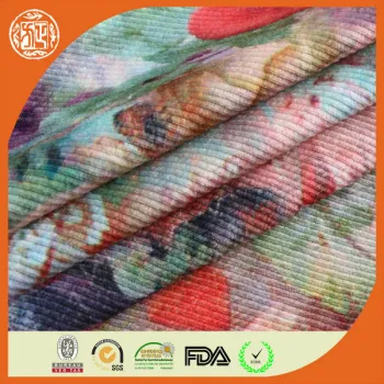 China good quality print green corduroy sofa fabric