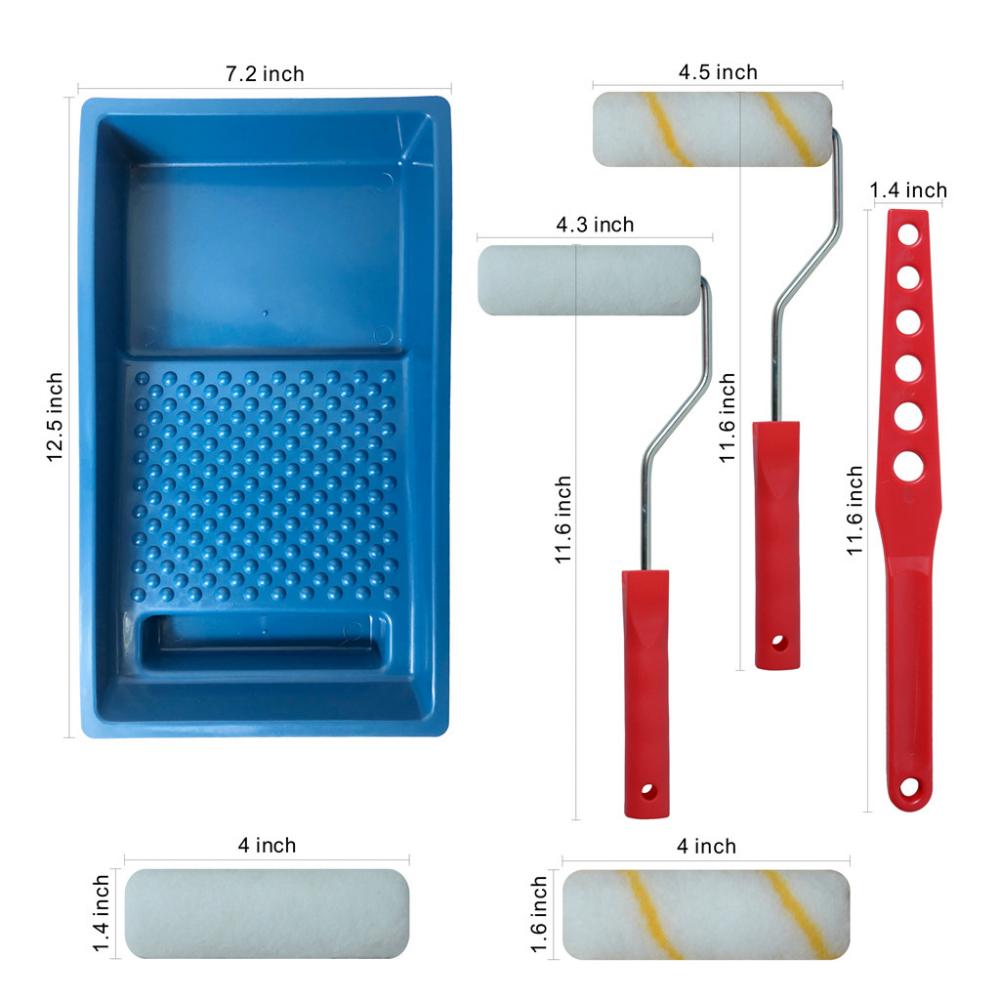 Roller brush with paint tray