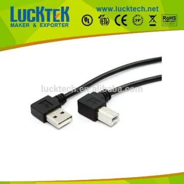 USB A male left angle to B male cable 0.5m