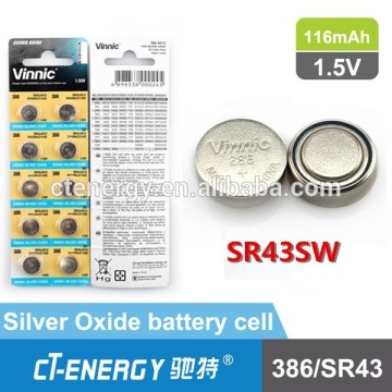 Watch battery 386/SR43 /SR43SW super silver oxide