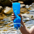 BPA الحرة مخصصة خفيفة الوزن سيليكون لطي الترا الترشيح الرياضة زجاجة مياه