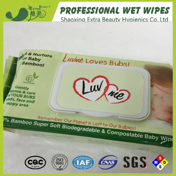 Bamboo Biodegradable Organic Baby Wet Wipes Cleaning