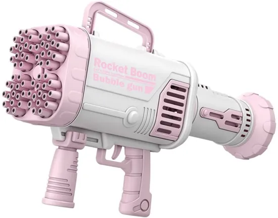 Electric Bubble Gun and Handheld Fan: A 2-in-1 Toy for Kids with 64 Holes and Automatic Bubble Blowing Function