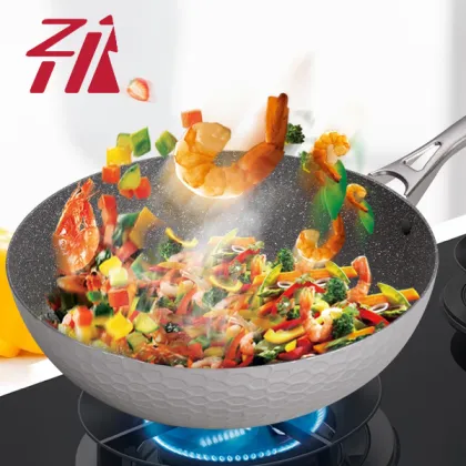 Non-Stick Coating Hot Cook Wok for Induction Cooker - Commercial Kitchenware Forged Die Casting Aluminum Wok