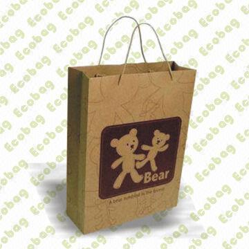 Eco-promotional Gift Bag, Made of Recycle Kraft Paper, Customized Logos and Designs are Accepted