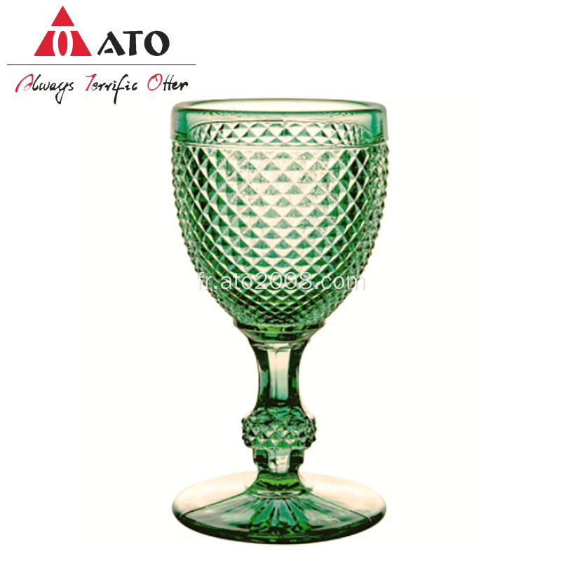 Verre sculptée ato avec cristal vert