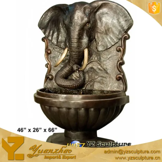 Elephant Head Brass Animal Wall Fountain GBF-024V