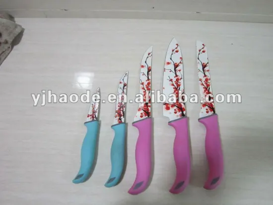 5pcs kitchen color knife set non-stick knife set