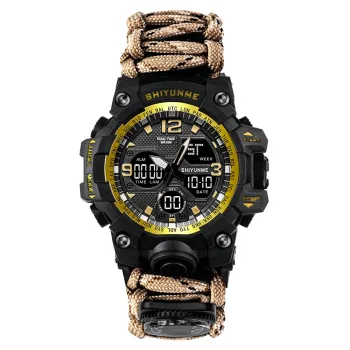 Multi-Function Waterproof 50M Paracord Survival Watch for Outdoor Survival