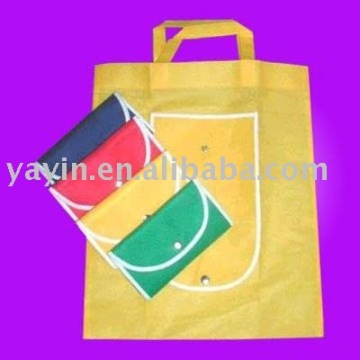 Non woven/nylon folded tote shopping bags