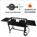 Auto ignition double burner with wheels