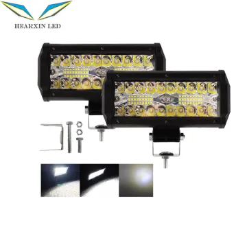 Hearxin 7 Inch 120W Car LED Work Lights Bar Offroad Spotlights for Truck and Car