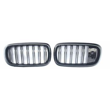 ABS Double Slat Gloss Black Front Kidney Bumper Center Grill for BMW X5 F15/X5M F85/X6 F16/X6M F86