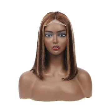 Wholesale Highlight Brazilian Human Hair 4x4 HD Lace Closure Wig Vendors, Piano 4/27 Blonde Ombre Color Lace Front Bob Wig