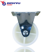 White Nylon Rigid Casters Light-Duty Industry Fixed Wheel