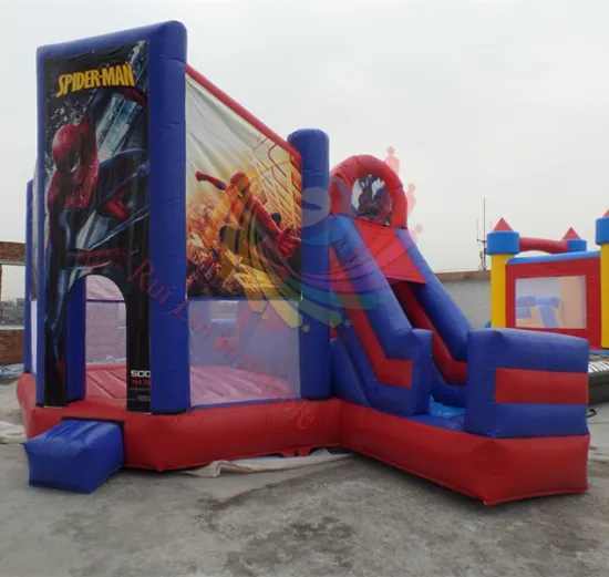 Best selling 0.55 plato PVC inflatable bouncing caslte with slide