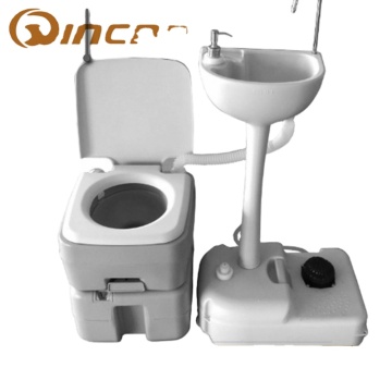 Portable Dual Hand Washing Station with Toilet Tank for Outdoor Use