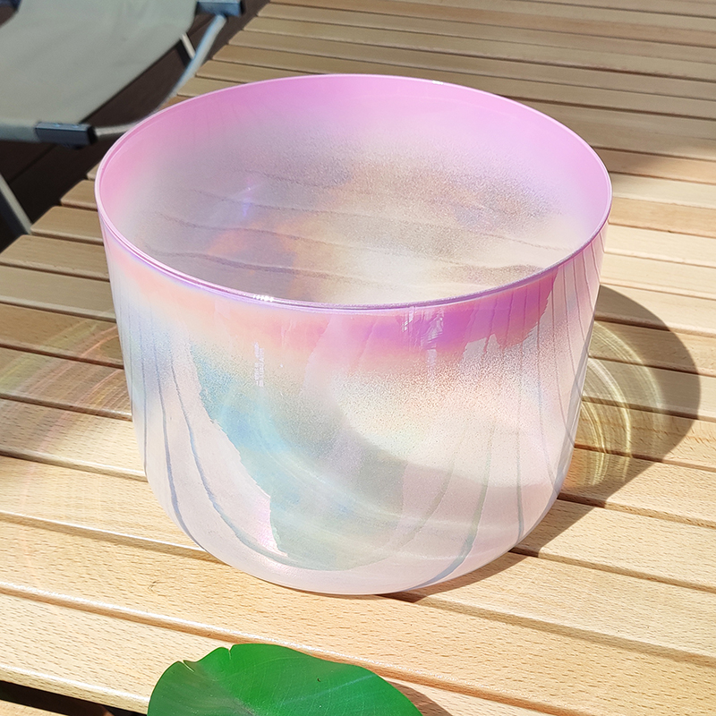 Lovely Peach Transparent Sing Bowl Spiritual Mediation