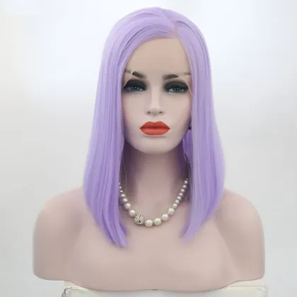 different colors short synthetic bob lace front wig, belle madame german synthetic hair wig in stock