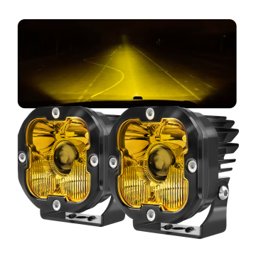 100W Off Road LED Work Light Pod - 12V/24V Compatible 1000LM Amber Spot Fog Light