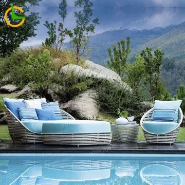 Wholesale Outdoor Rattan Sun Lounger Patio Furniture Set