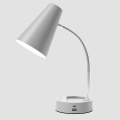 Plastic lampshade hose LED desk lamp with USB