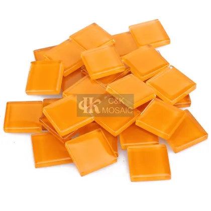 Orange Glass Tile for Mosaic Art Craft Supply