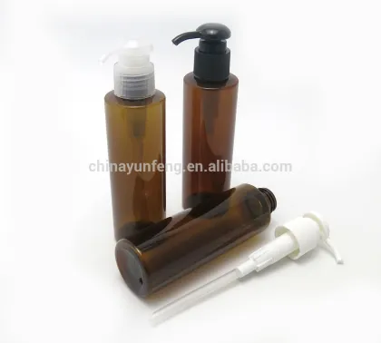 150ml brown plastic pump spray bottle for shower gel shampoo