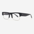 Rectangle Acetate And Metal Combined Men`s Optical Frames 23A3071